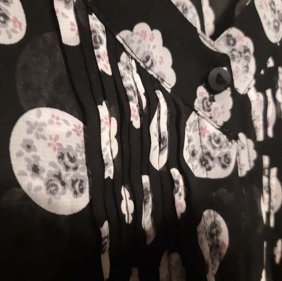 Lauren Conrad | Black Button down sheer blouse - Picture 2 of 9